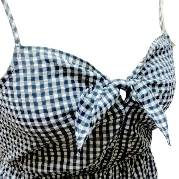 Evolutionary NWT Black White Gingham Printed Co-Ord Romper, Med - Picture 5 of 13
